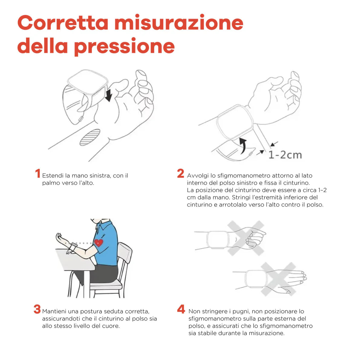 Monitor Pressione Polso LED con Voce